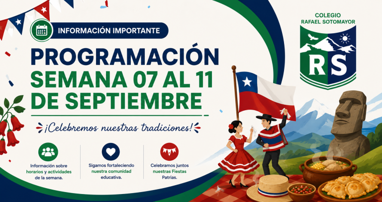 Programación semana 08 al 11 de Septiembre